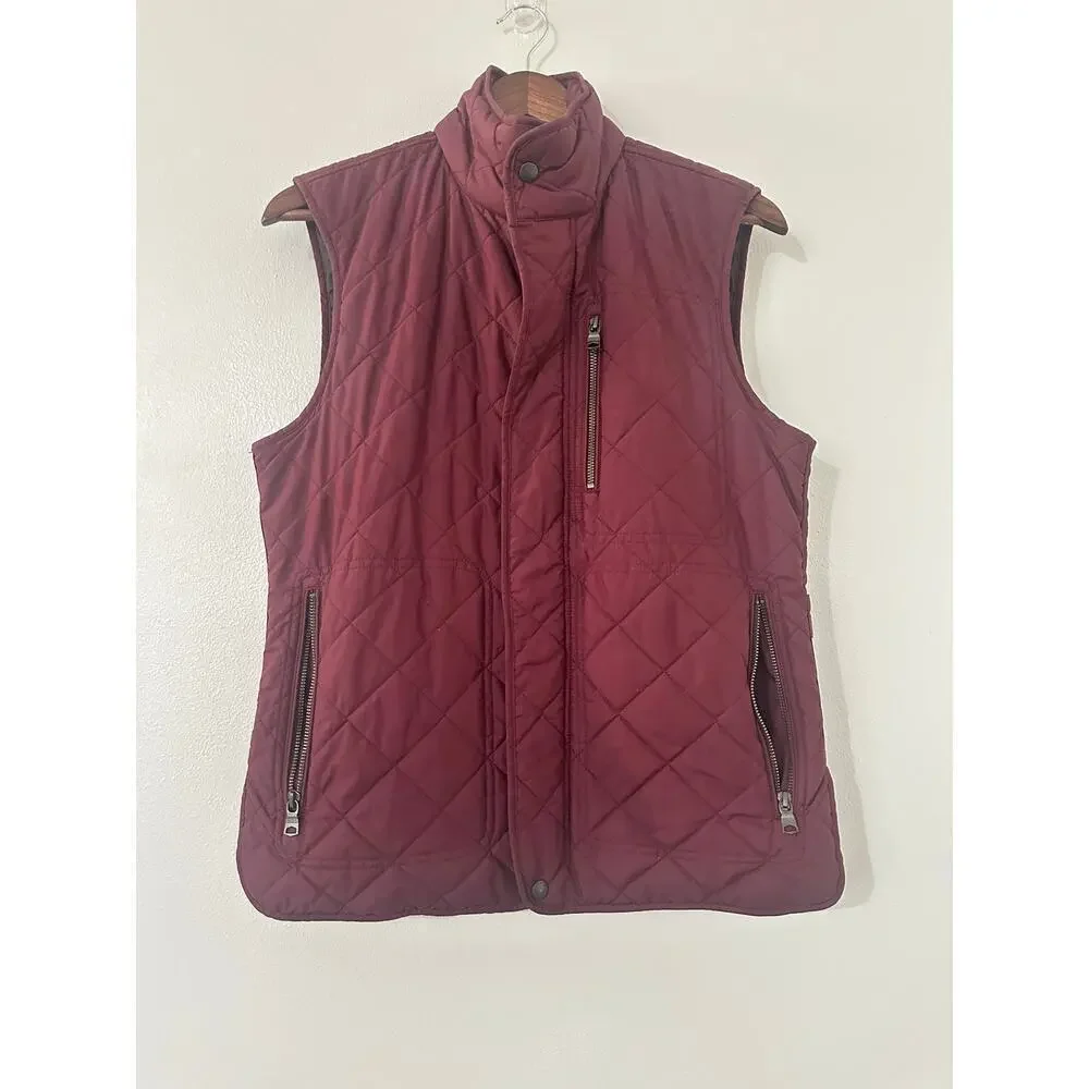 Banana Republic Quilted Puffer Vest Burgundy sz Small